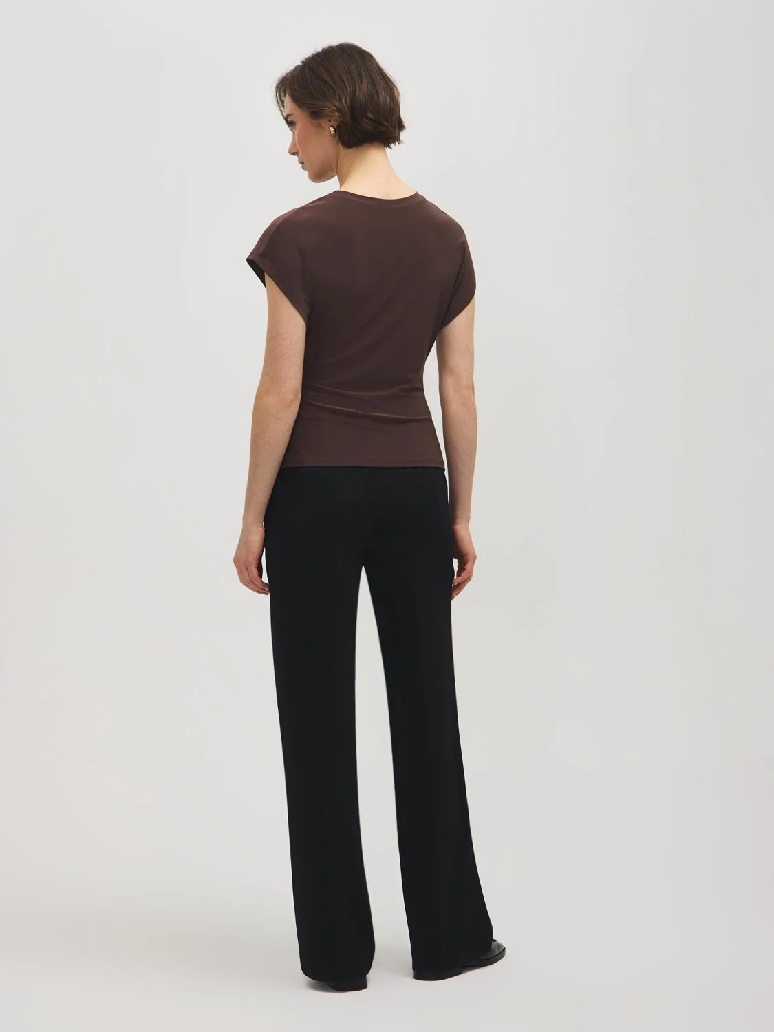 Dolman Sleeve Top With Side Pleats