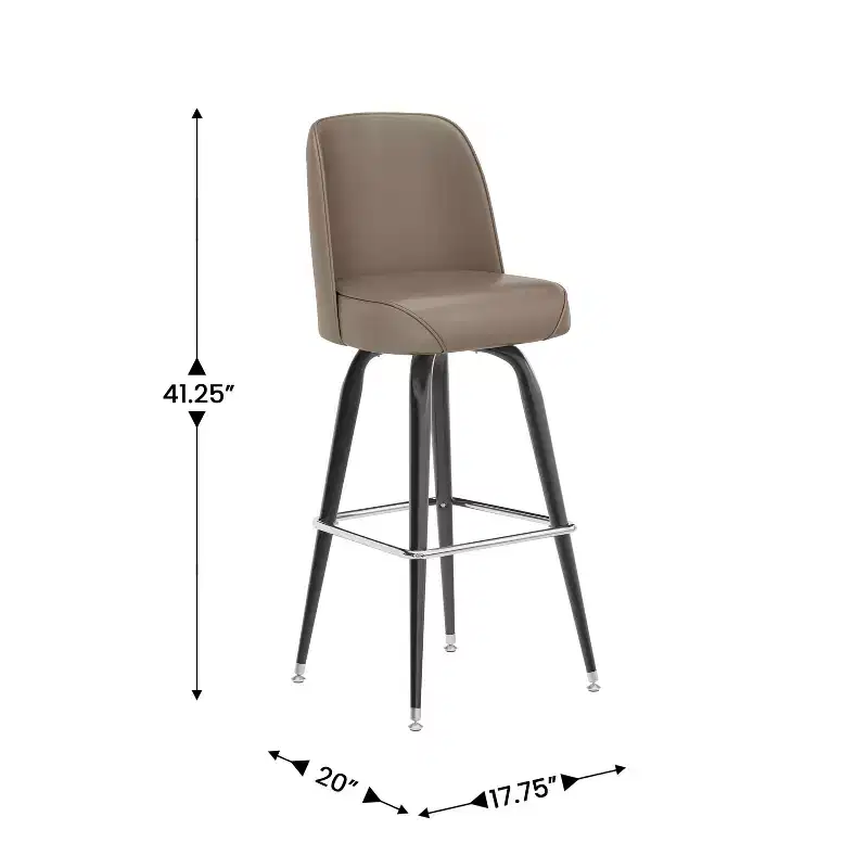 Emma and Oliver Metal Barstool with Swivel Bucket Seat