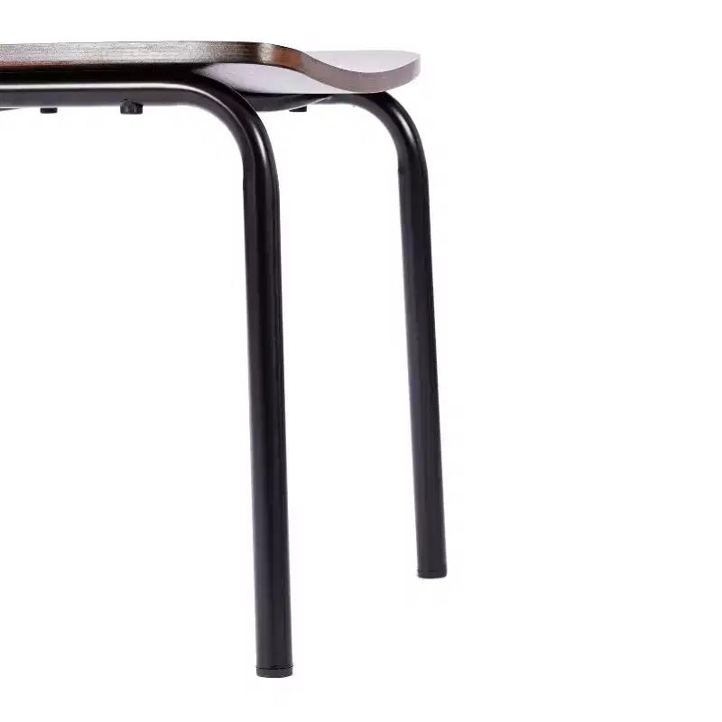 Emma and Oliver Set of 2 Dining Chairs with Metal Frames and Solid Wood Seats and Backs with Antique Finishes
