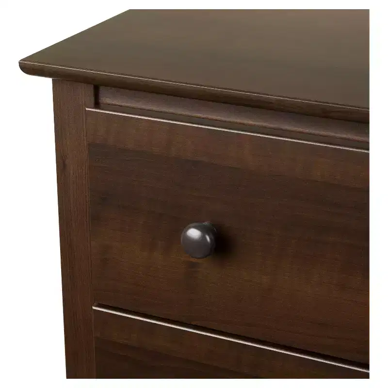 Prepac Fremont Nightstand - Espresso: Wood Composite, 3 Storage Drawers, Bedroom Furniture