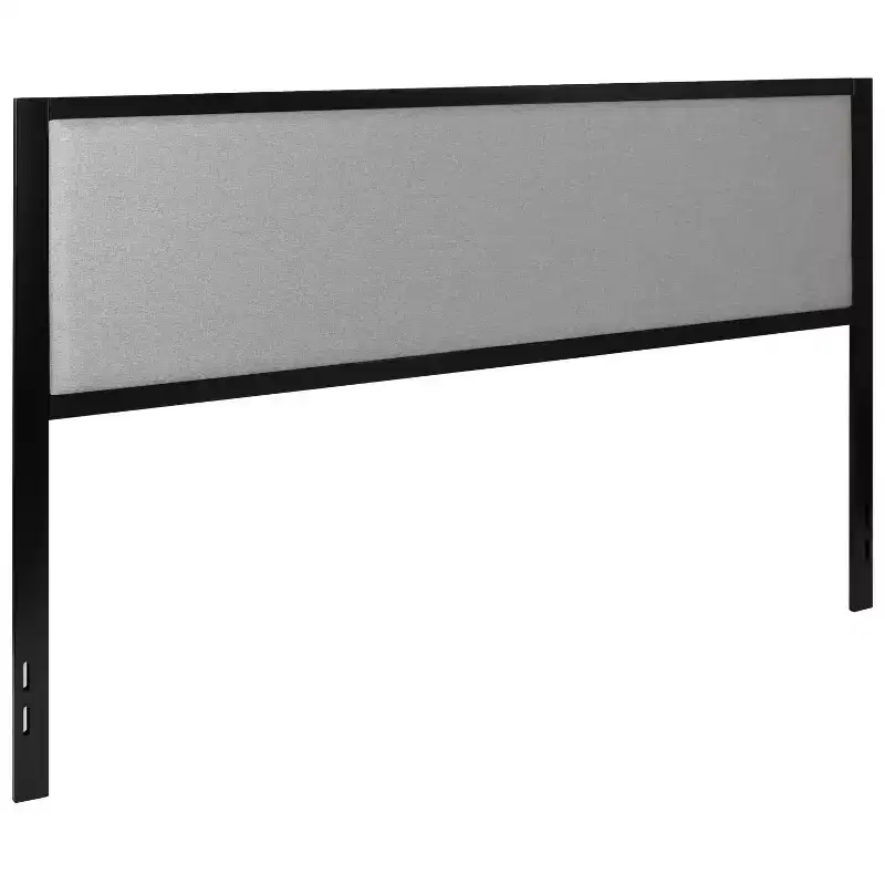 Emma and Oliver Metal Headboard - Fabric Upholstery Fits Standard Bed Frames