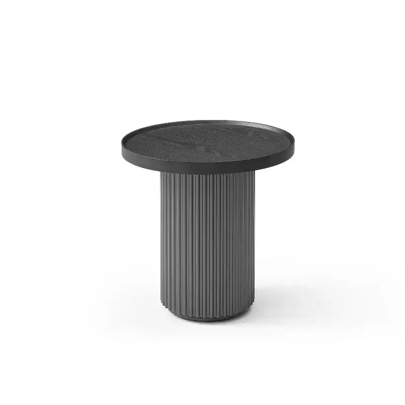 45 in.H Silver Color Round Wood Table Top End Table 1 -piece