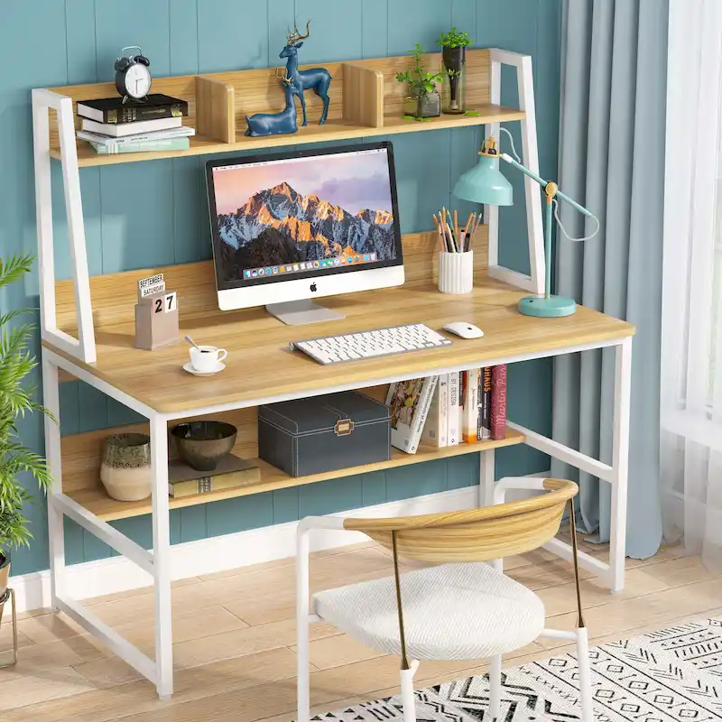Computer Desk with Hutch and Bookshelf