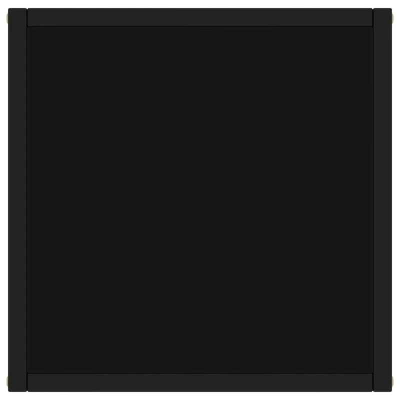 vidaXL Coffee Table Black with Black Glass 15.7x15.7x19.7 - 15.7 x 15.7 x 19.7