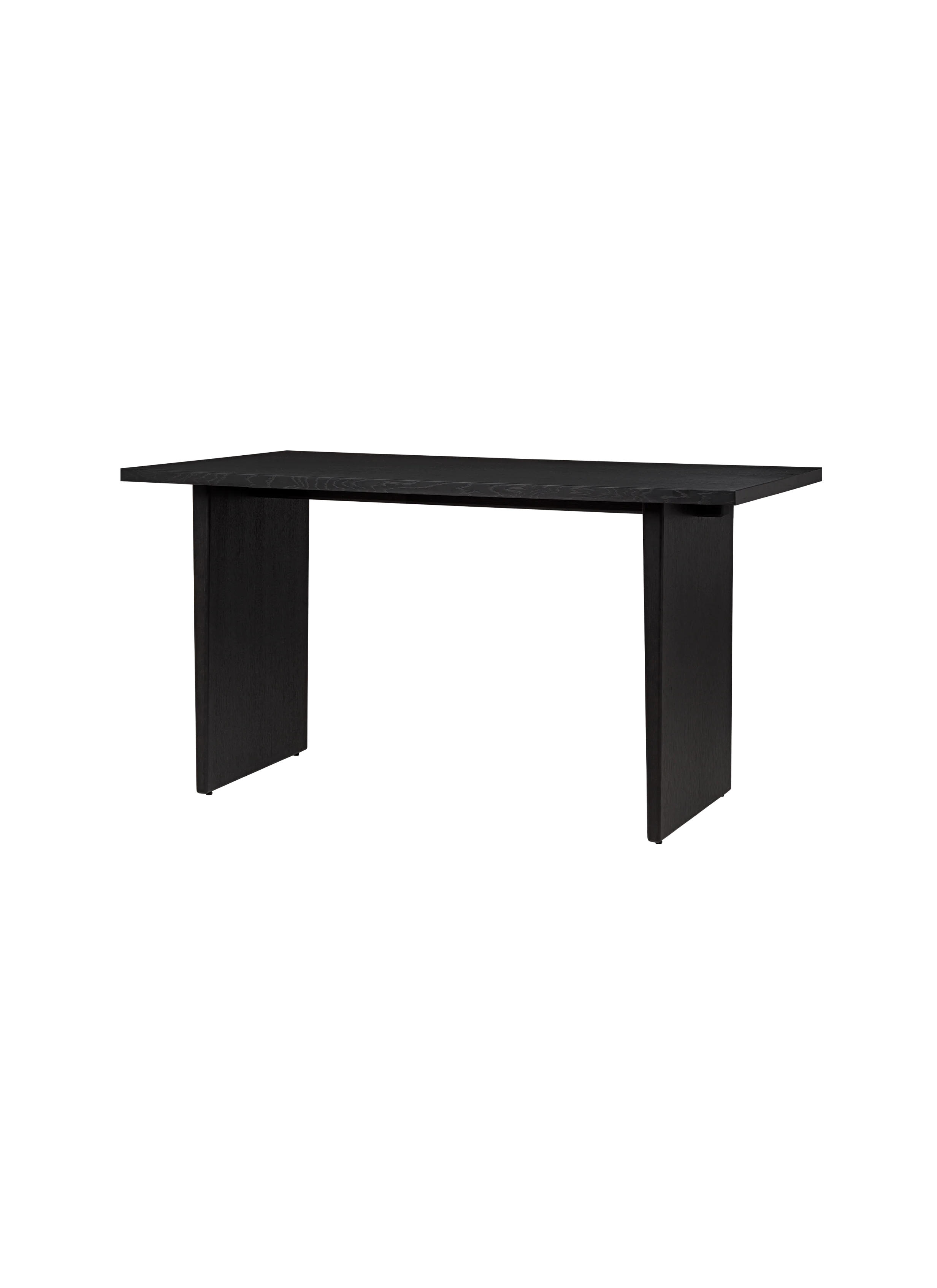Minimalist Black Solid Wood Desk with Panel Legs for Study or Home Office