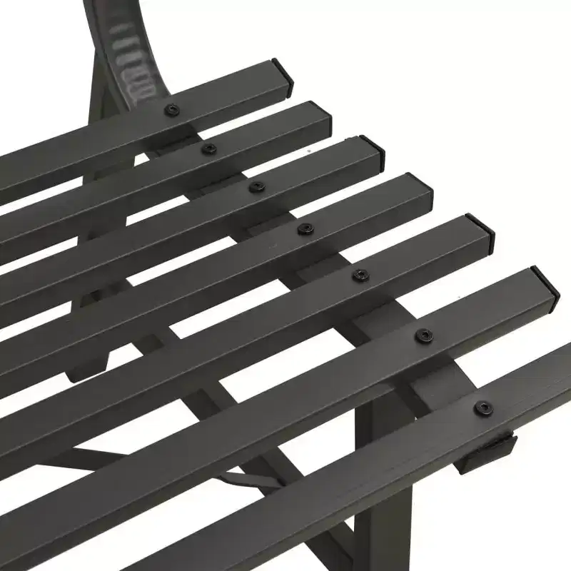 vidaXL Garden Bench Black Powder-coated steel Large Durable