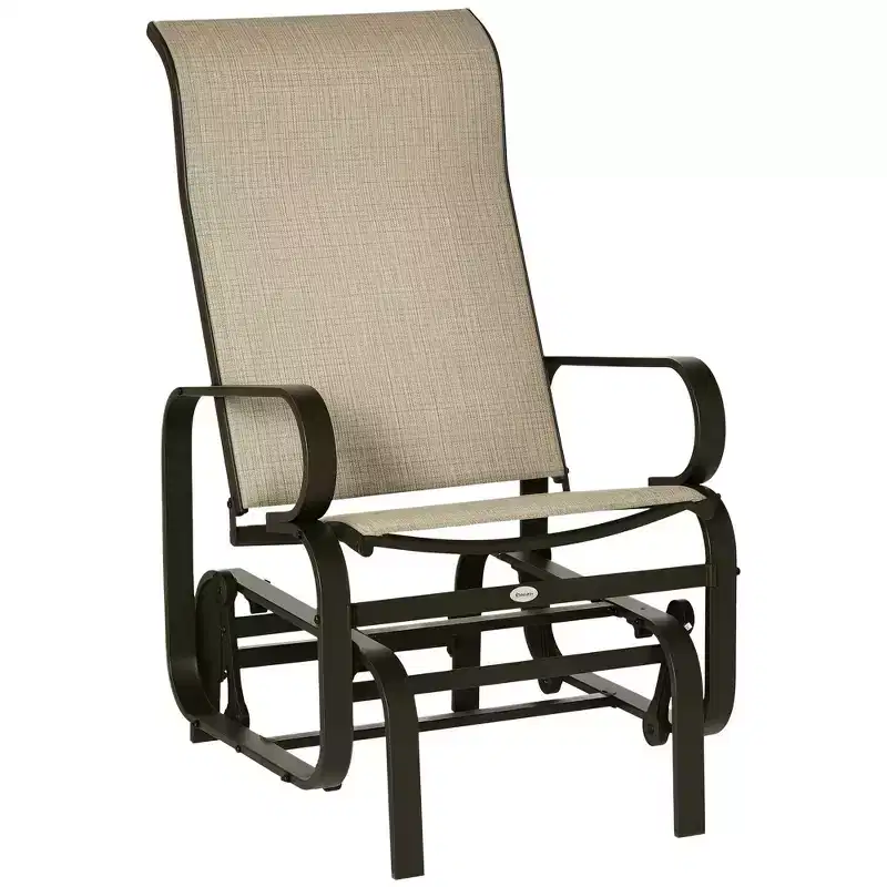 Gliding Lounger Chair, Single Rocker with Lightweight Metal & Mesh Construction