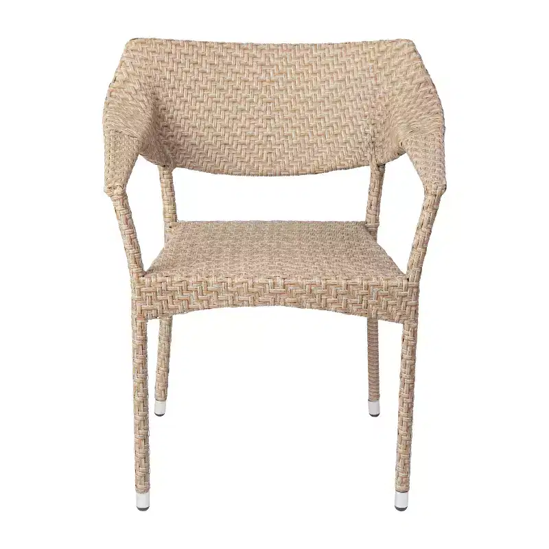Flash Furniture Jace Commercial Grade Stacking Patio Chair, All Weather PE Rattan Wicker Patio Dining Chair
