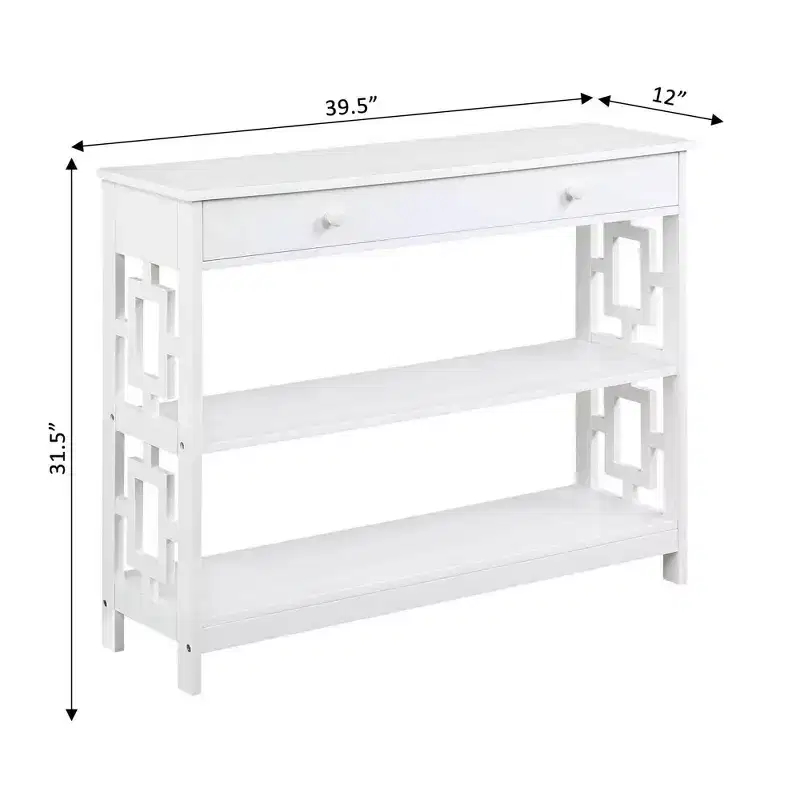 Town Square 1 Drawer Console Table with Shelves - Breighton Home