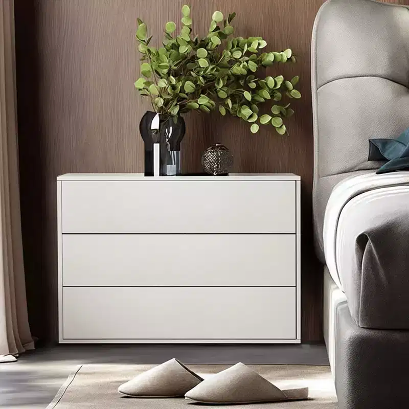 Modern 3-Drawer Bedside Table, 31.4 Inch Storage Cabinet for Bedroom & Living Room