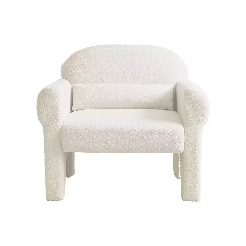 Modern Boucle Upholstered 2 Piece Set/Loveseat/1 Seat Sofa Couches with Armrests, and Tufted Legs 4A - ModernLuxe