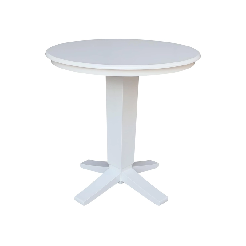 36 in Solid Wood Round Top Counter Height Pedestal Dining Table