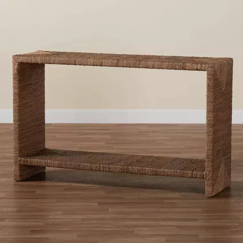 bali & pari Liza Seagrass Console Table Natural Seagrass