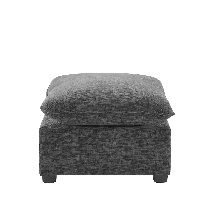 Whisen 26*26 Ottoman Chenille Module Wide Seat for Modular Sectional Sofa - Dark Grey