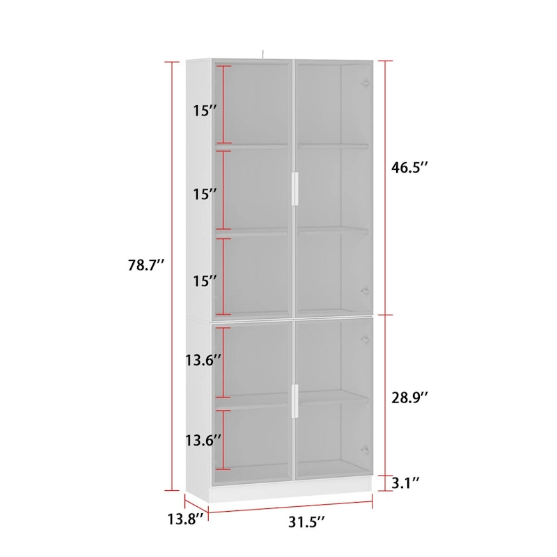 Modular Buffet and Display Cabinet - Modular Design in Pristine White