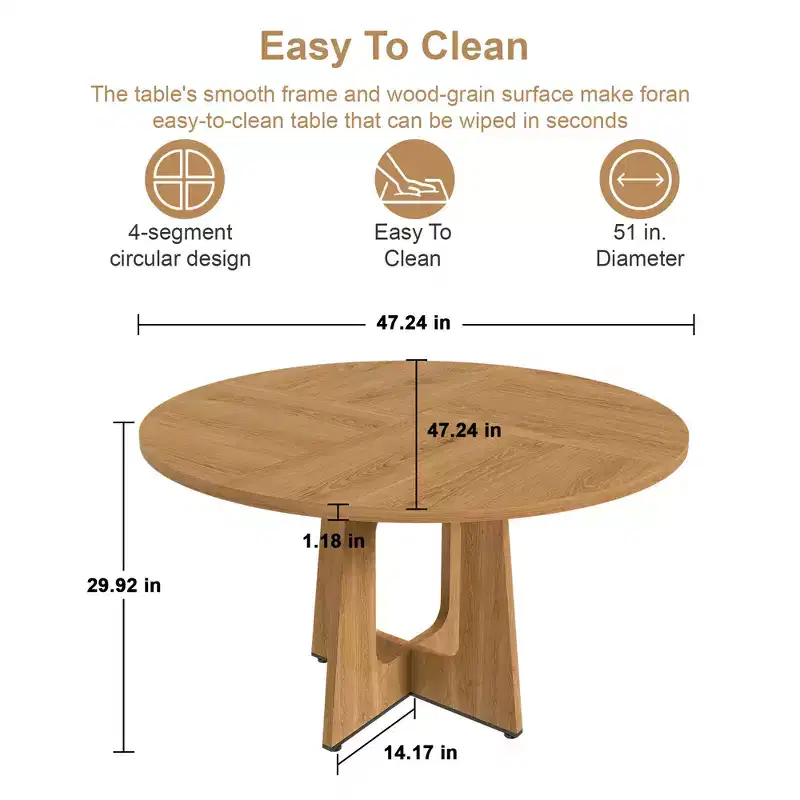 GDFStudio Lloyd Modern 47 Round Dining Table