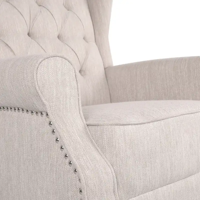 Dobles Fabric Tufted Wingback Rocking Chair by Christopher Knight Home