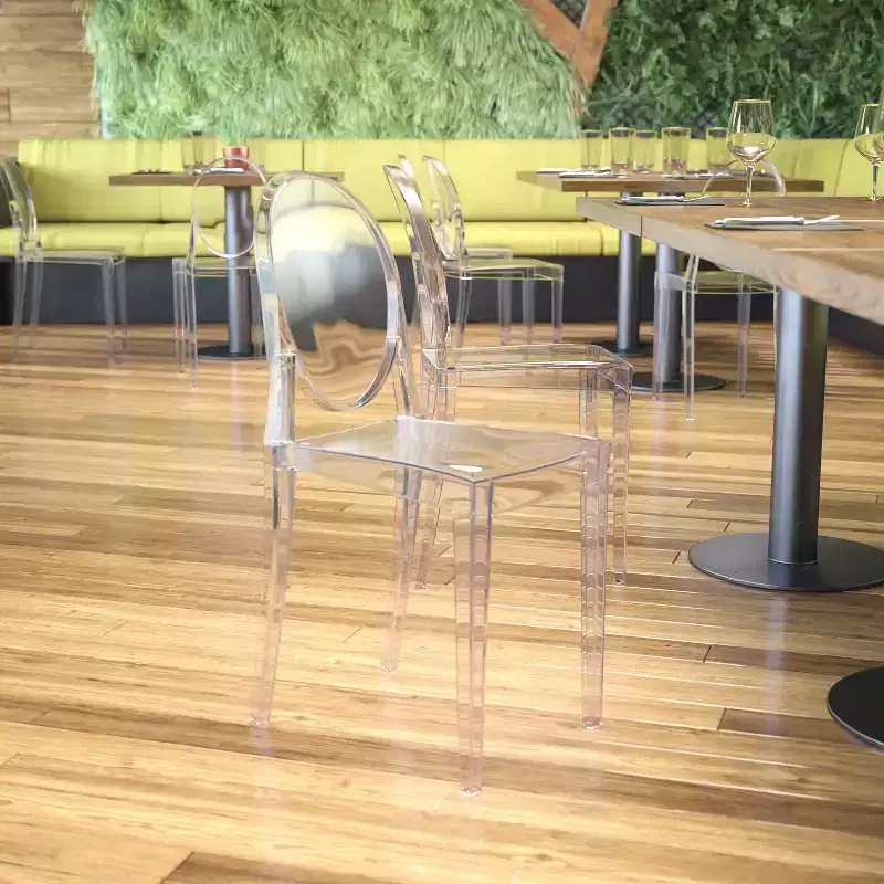 Emma and Oliver Ghost Side Chair in Transparent Crystal