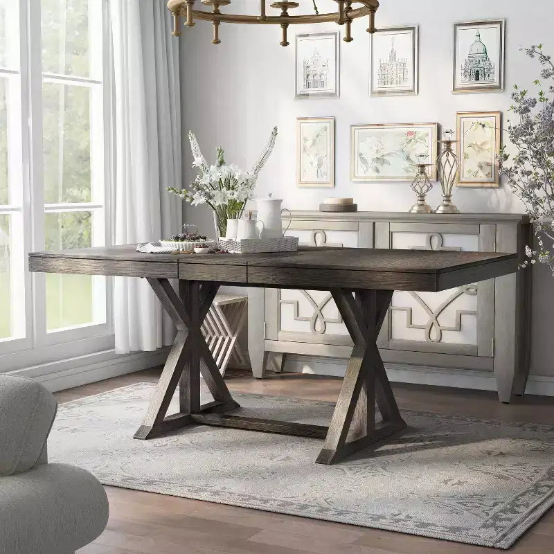 78" Rawlins Extendable Dining Table with Trestle Base - HOMES: Inside + Out