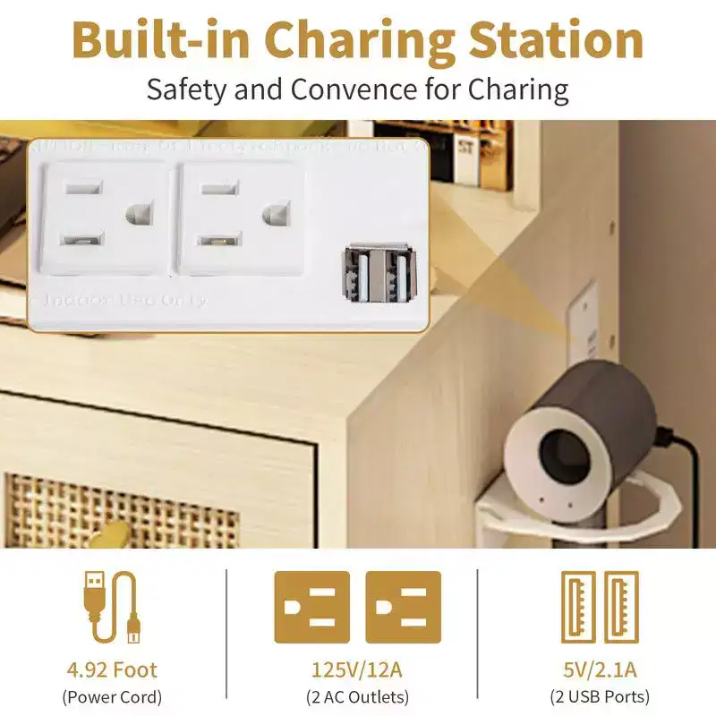 Karl Home Makeup Vanity Set with LED Lights and Power Outlets