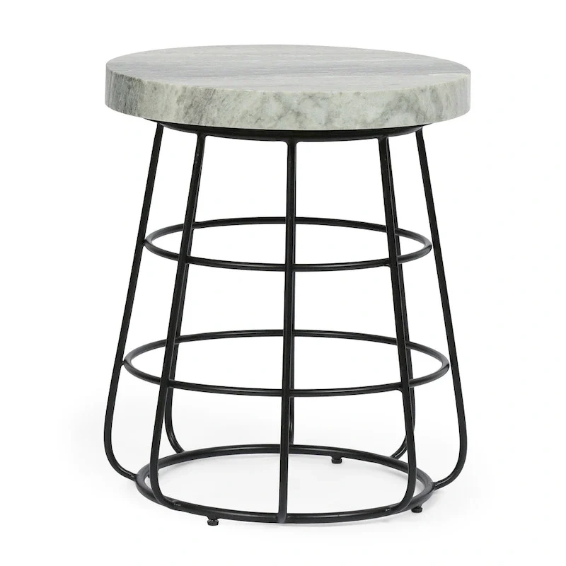 Woodbine Modern Handcrafted Marble Side Table by Christopher Knight Home - 18.00 L x 18.00 W x 22.00 H