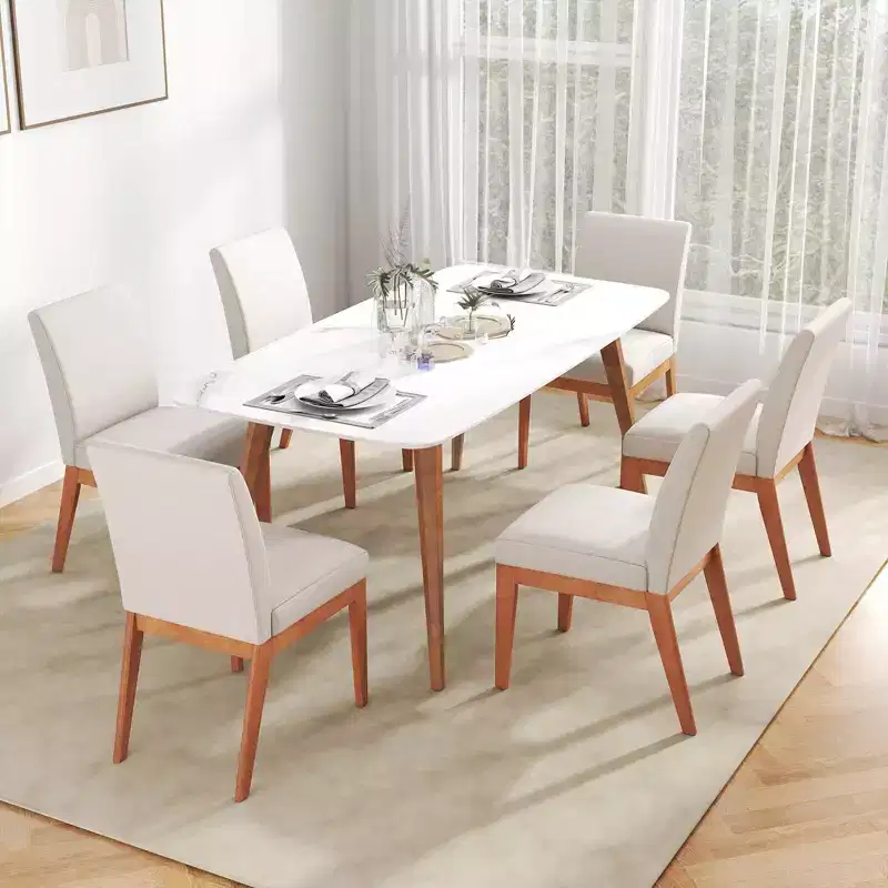 Costway Modern Kitchen Chair Set of 2/4 Dining Chair with Rubber Wood Legs & Padded Seat