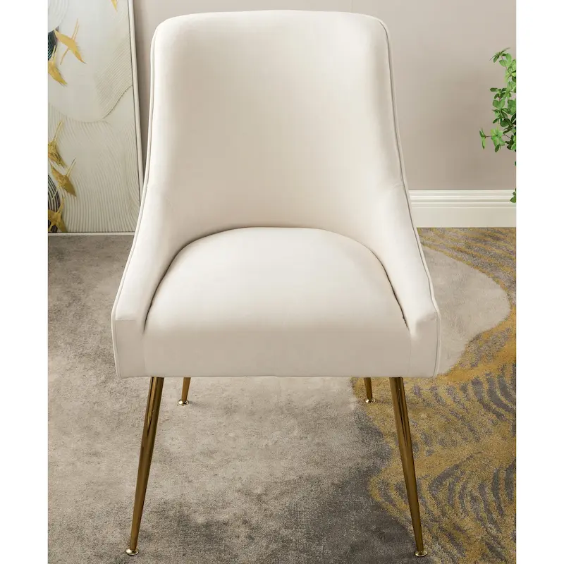 Mid Century Velvet Upholstered Dining Chair