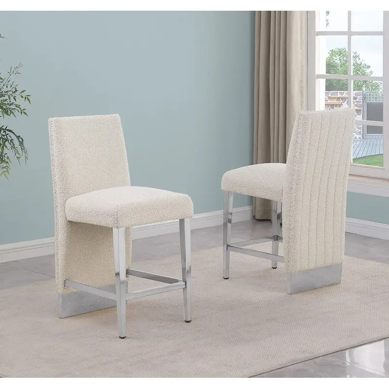 Best Quality Furniture Pleated Chrome Nailhead Trim Chair - N/A