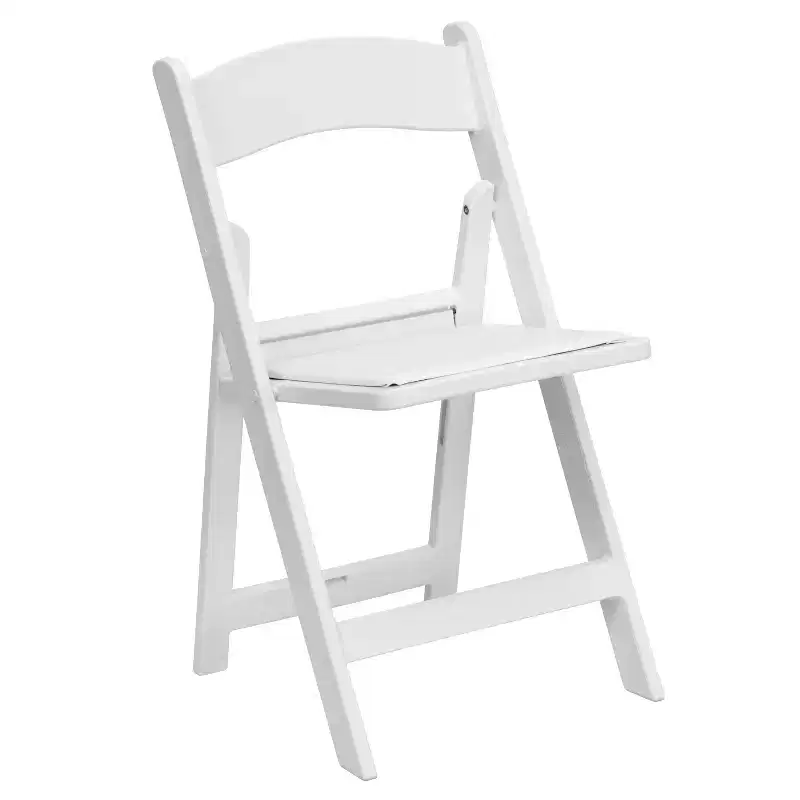 Emma and Oliver 2 Pack Wedding Party Event Resin Folding Chair with Vinyl Padded Seat