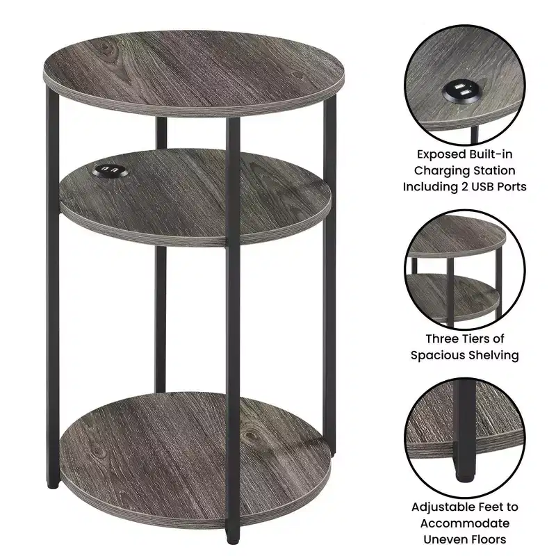 Breighton Home Samuel 3 Tier End Accent Table