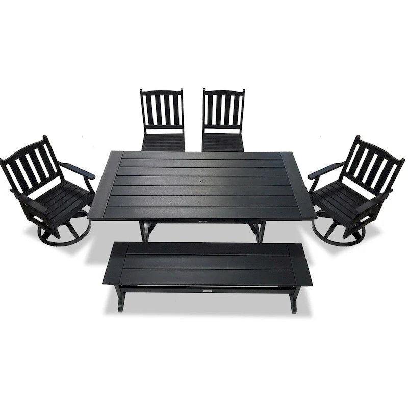 LuXeo Tuscany HDPE Swivel Dining 6-Piece Set