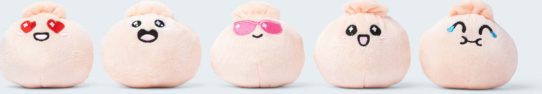 Emotional Support Dumplings Cute Kawaii Food Plush Stuffed Animal Toy Set