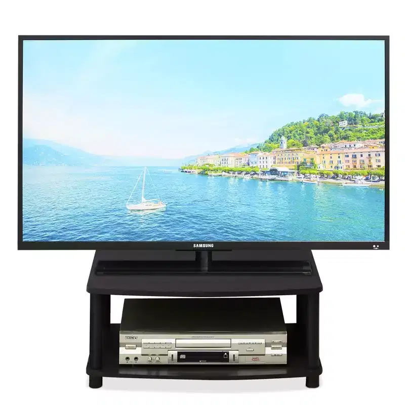 Industrial No-Tools 2-Tier Elevated TV Stand for TVs up to 25