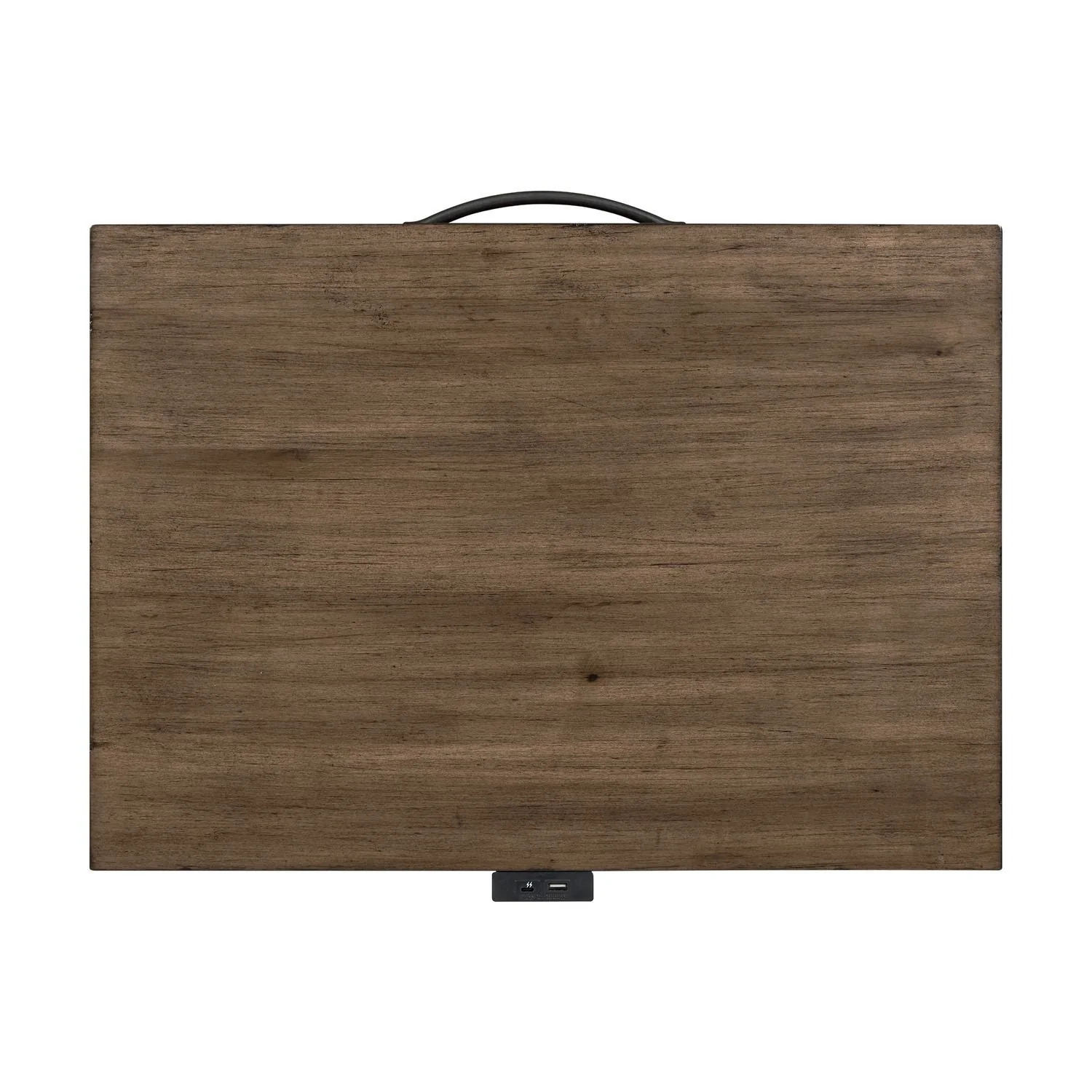 Open Nightstand With Charging Station - Harvest Brown — It incorporates design elements from a variety of centuries