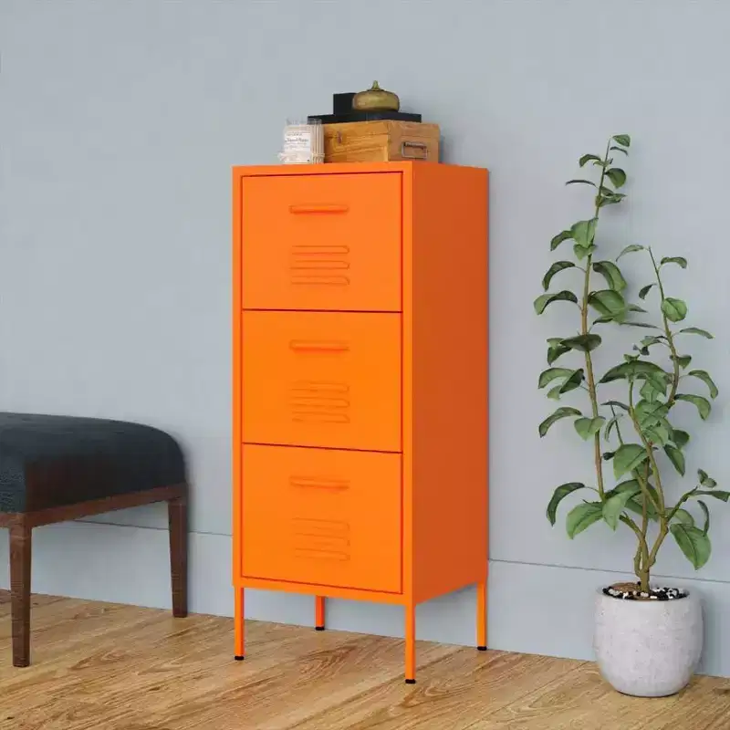Storage Cabinet Steel Medium Adjustable Feet - Orange