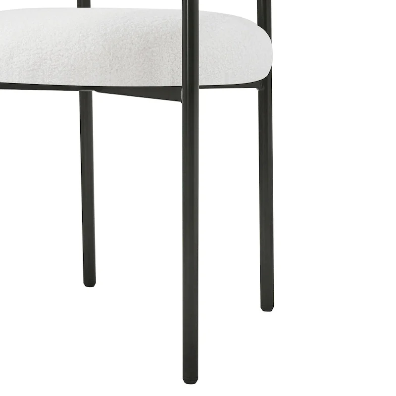 Naci Modern Fabric Arm Dining Chairs with Metal legs by Christopher Knight Home