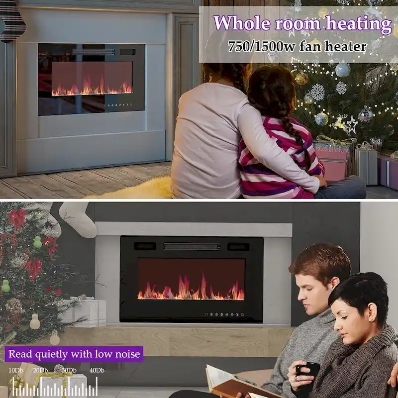 Luxurious TV Stand & Fireplace Combo Integrated LED Fireplace Features