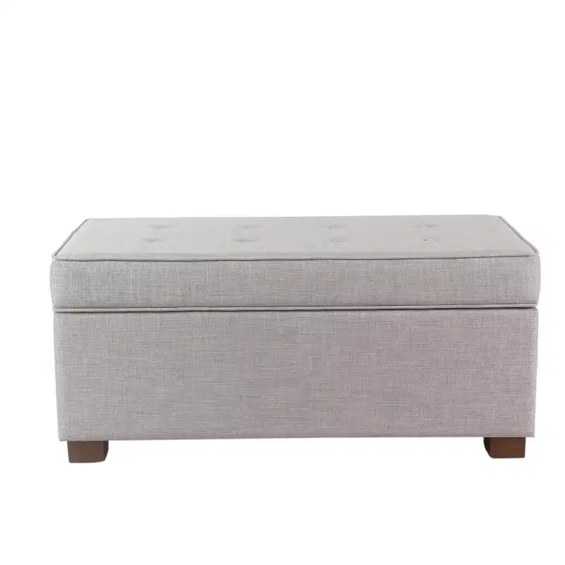 Shelton Tufted Top Storage Ottoman - Gray - Threshold™: Upholstered Rectangular Furniture with Lid