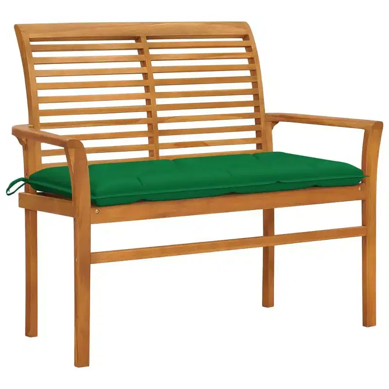vidaXL Garden Bench Light blue (cushion), Natural teak (wood)