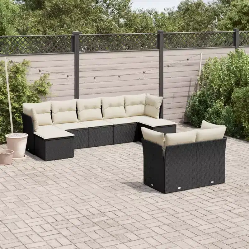 vidaXL Modular Patio Sofa Set with Cushions and Storage