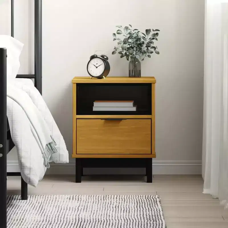 vidaXL Bedside Cabinet FLAM 15.7x13.8x19.7 Solid Wood Pine