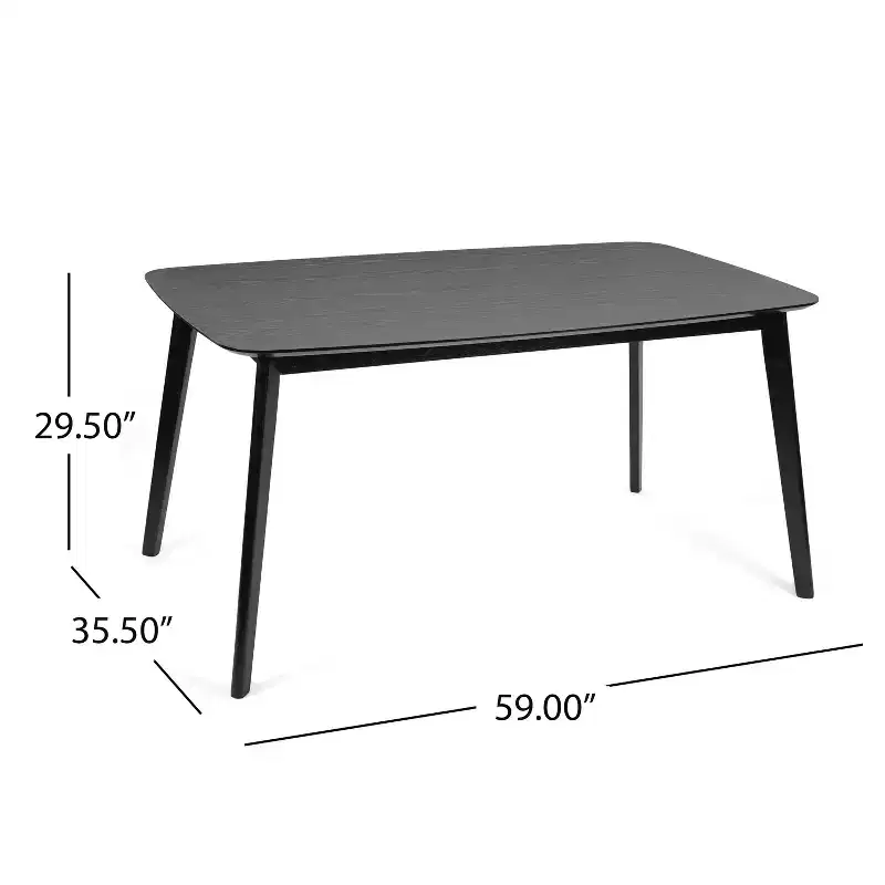 GDFStudio Dimick Mid Century Modern Fabric Upholstered Wood 5 Piece Dining Set