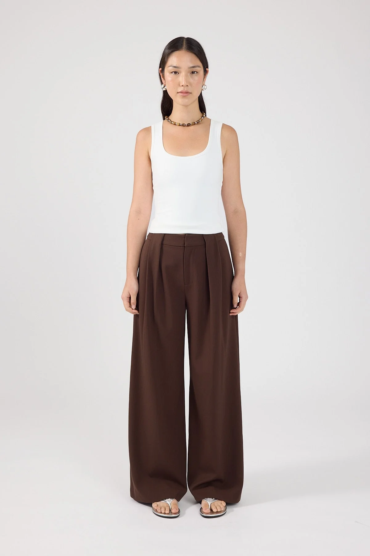 Pleated Pant Brown
