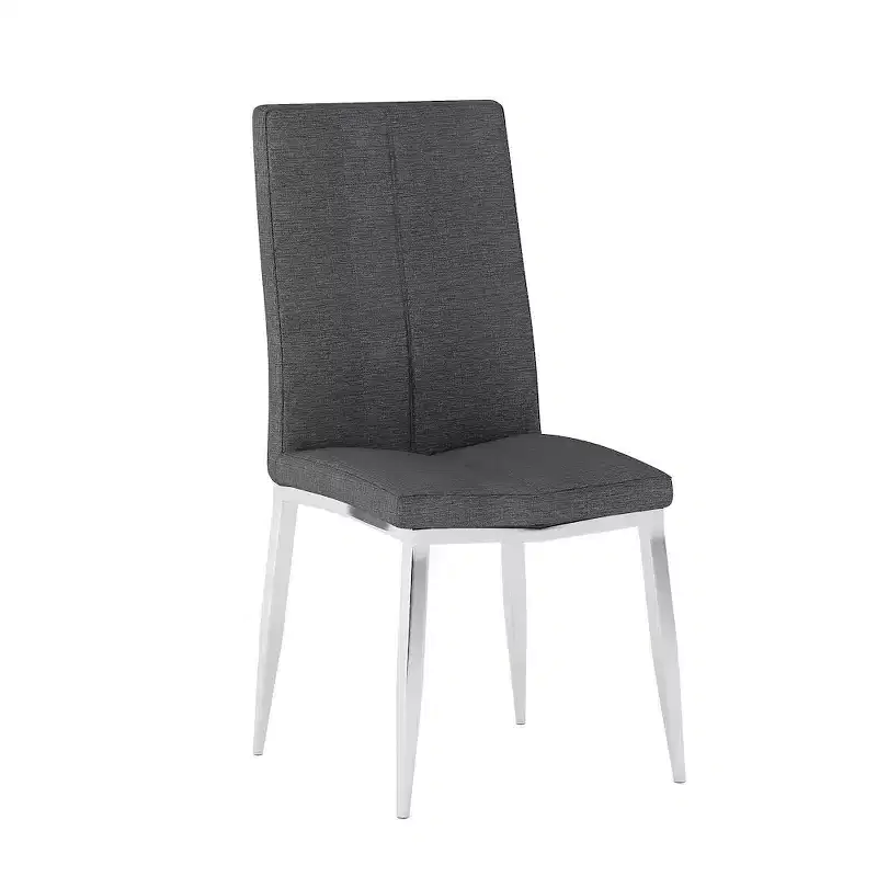Chintaly Imports,Modern Curved-Back Upholstered Side Chair - Set of 4