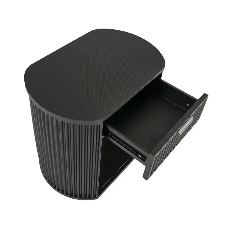 Hadley Black Finish 1-Drawer Side Table - Black - iNSPIRE Q