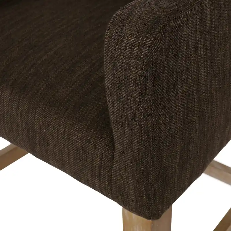 26 Seat Height Counter Stools Set Of 2 With Upholstered Fabric And Solid Wood Legs