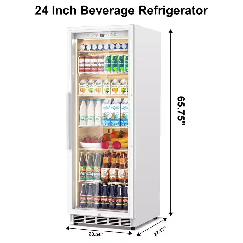 Fomup Commercial Beverage Refrigerator - 13.8 Cu.Ft Capacity, Holds 588 Cans, Smart Glass Door