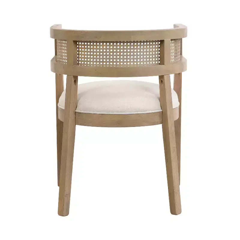 Christopher Knight Home Cinnabar 19.75 Seat Height Upholstered Rubberwood Tub Dining Chairs with Cane Back(Set of 2)