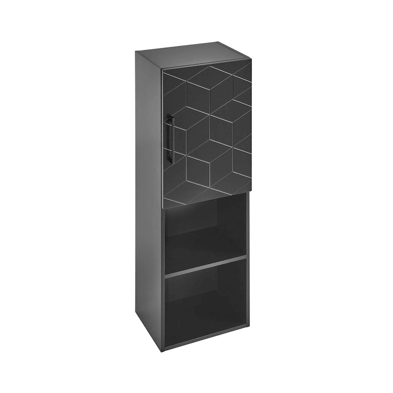 Annecy 15 W x 46 H x 12 D Linen Cabinet in Phantom Black