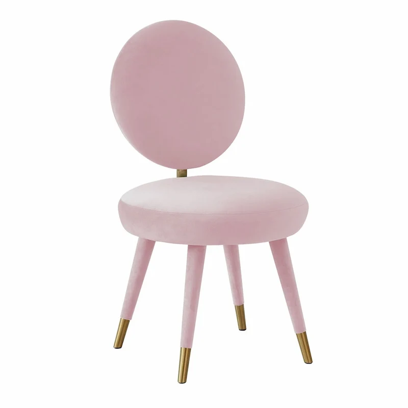 Kylie Oval-back Armless Velvet Dining Chair